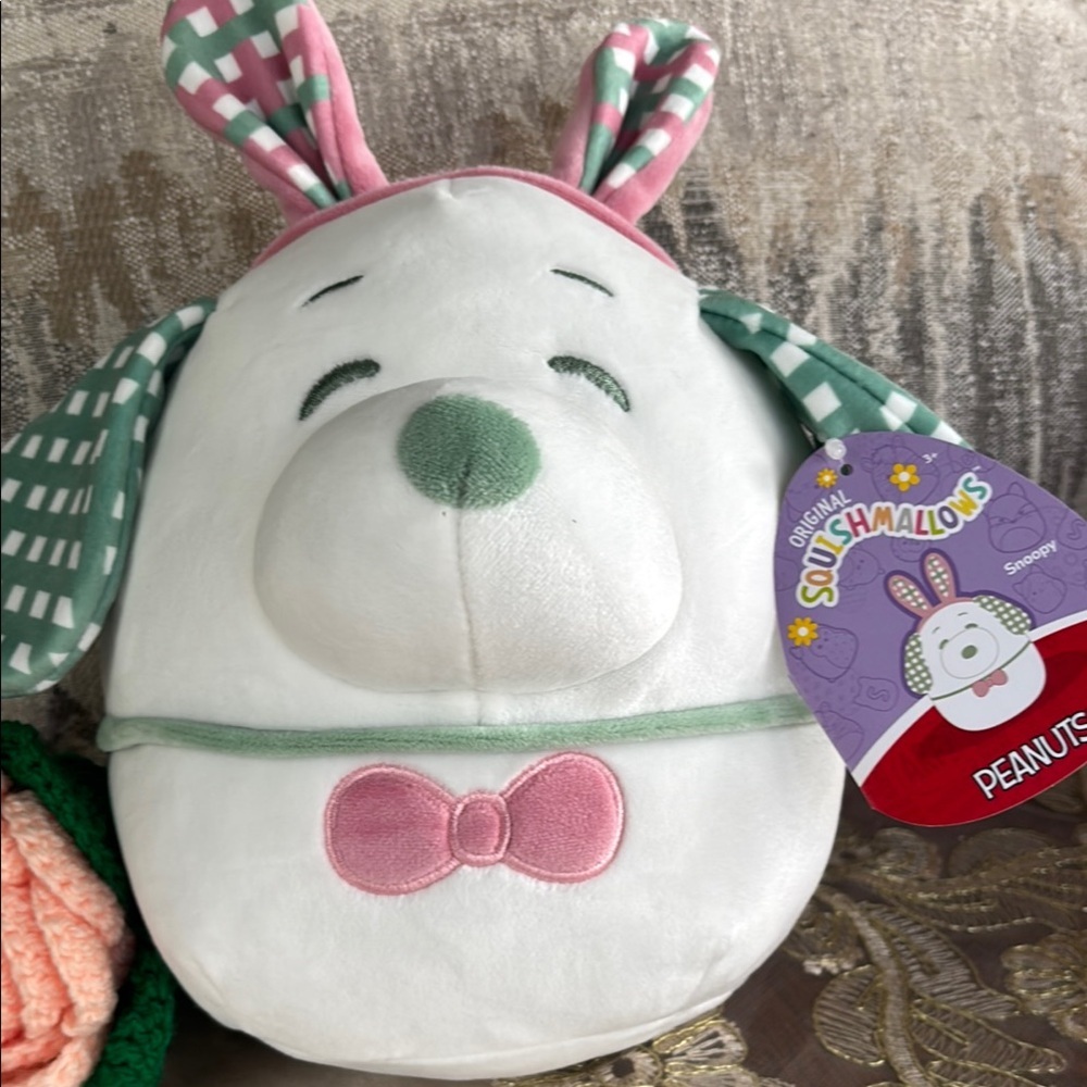 Squishmallows White and Pink Bunny Stuffed Animal